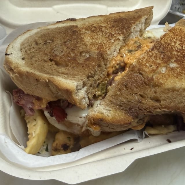 Spicy Pastrami Griller Sandwich.