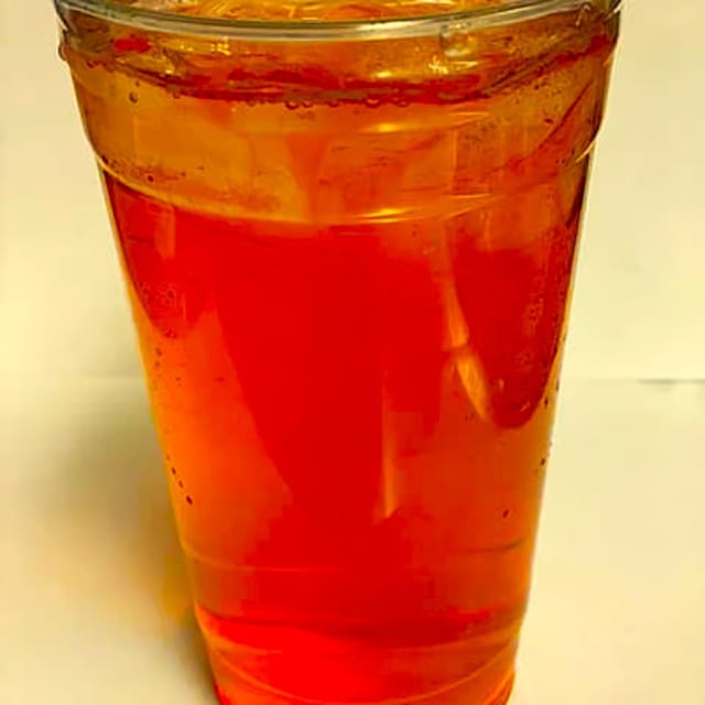 Raspberry Peach Fireweed Iced Tea.